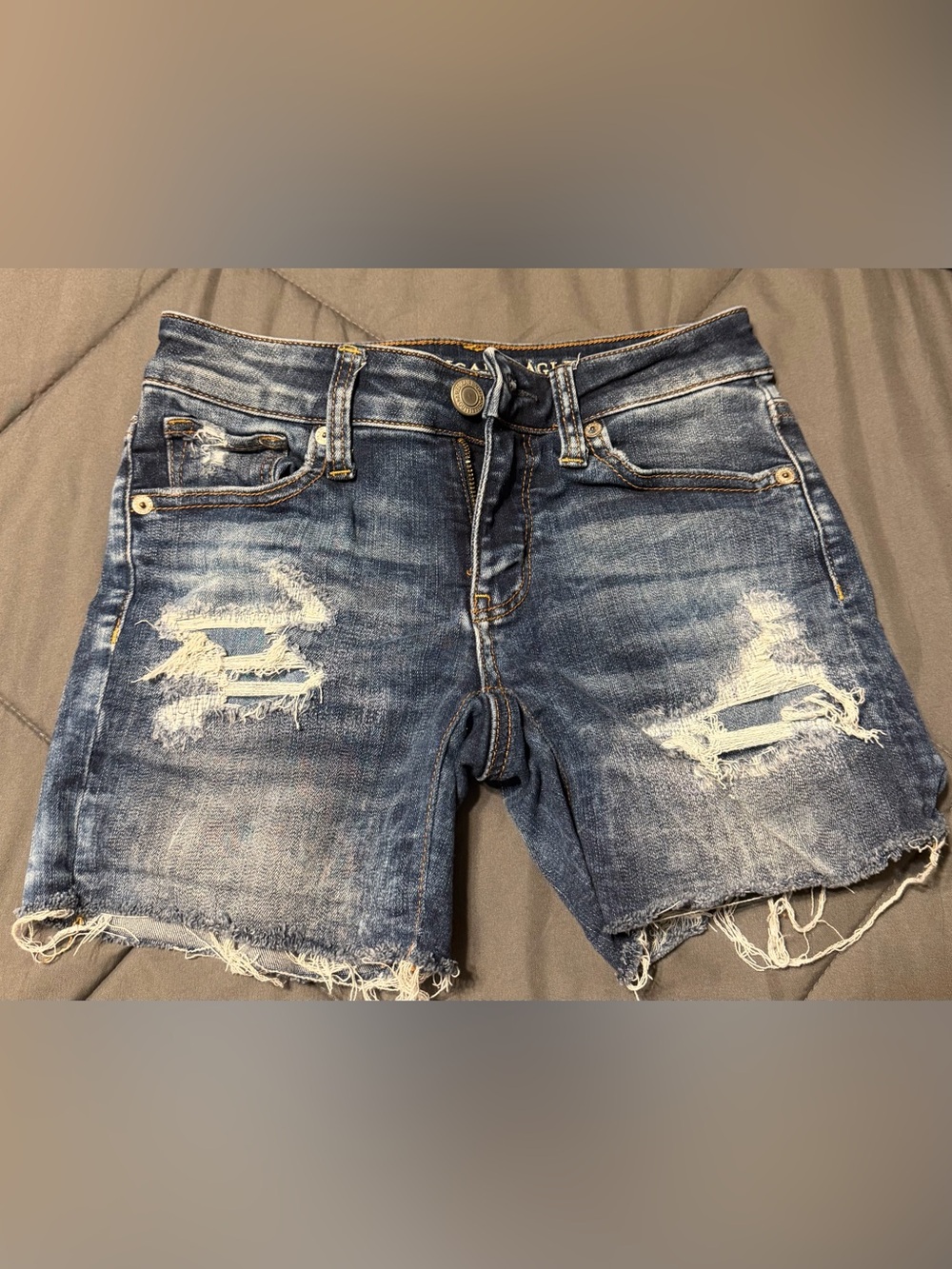 American Eagle Outfitters Distressed Blue Jean Shorts
